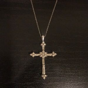 ⛪️ 20-Diamond White-Gold Cross Necklace